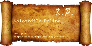 Koloszár Polina névjegykártya